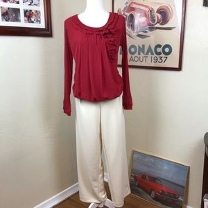 C2U Long Sleeve, Scoon Neck, Blouson Top